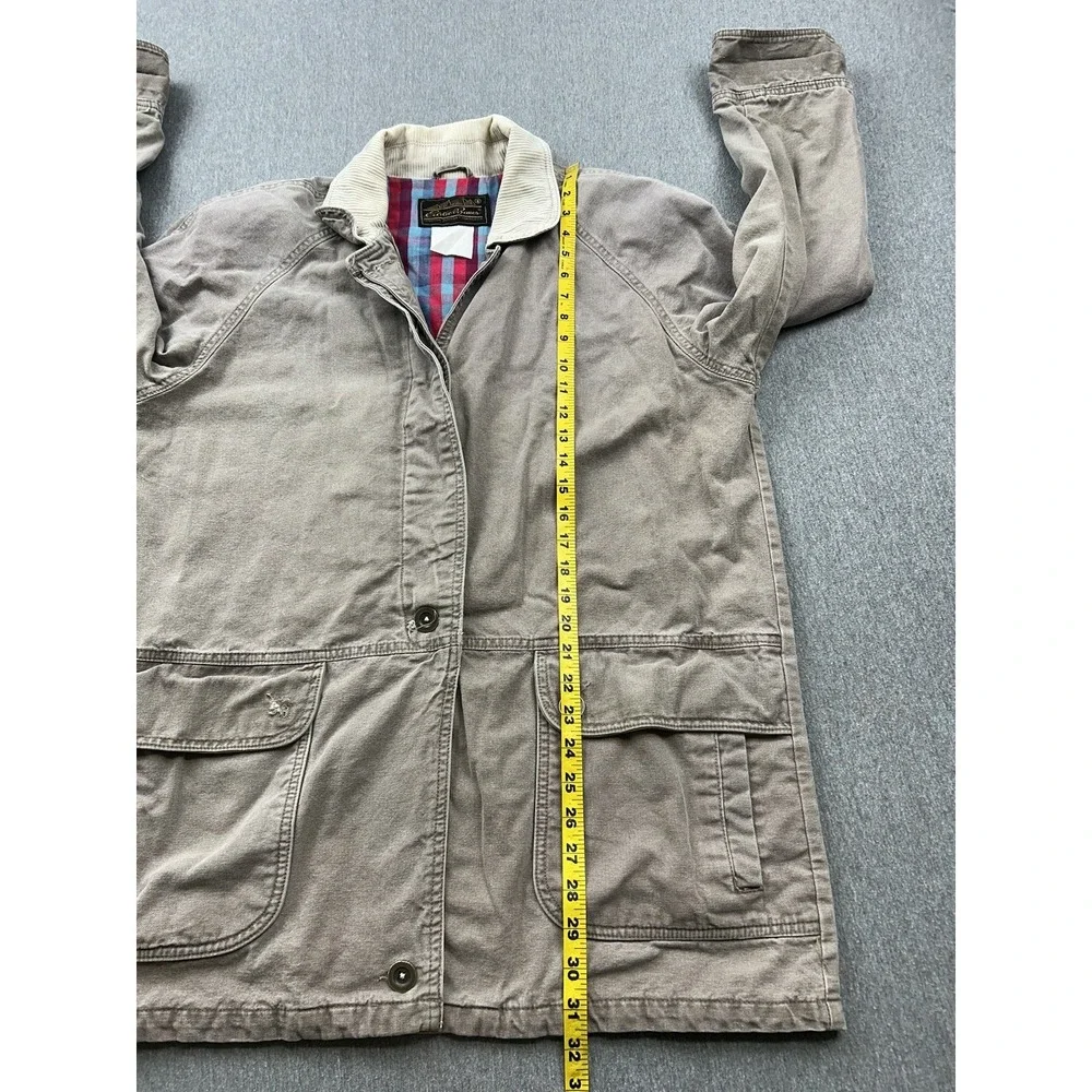 Vtg Eddie Bauer Barn Chore Coat Canvas‎ Flannel Lined Corduroy *Missing Buttons*